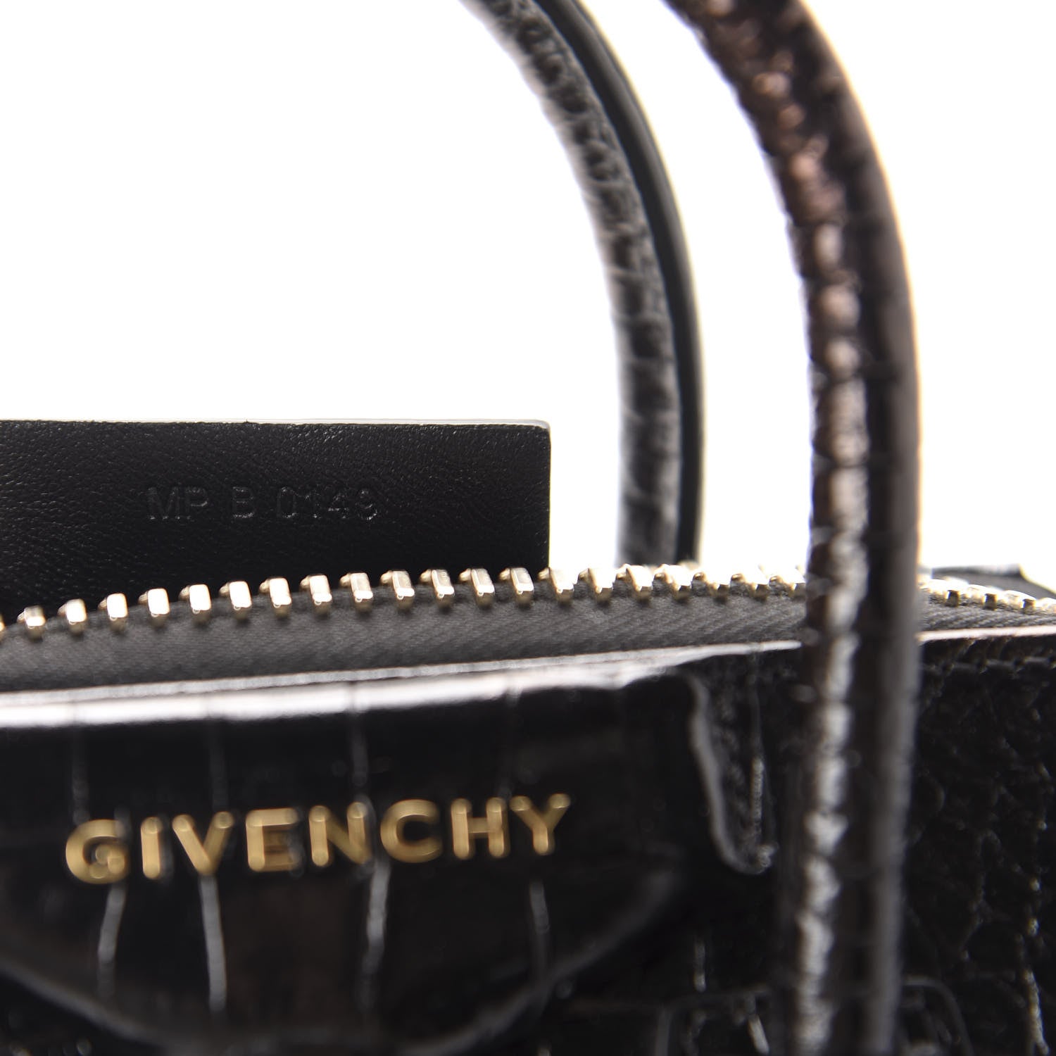 Givenchy Calfskin Crocodile Embossed Mini Antigona Black 9 of 10