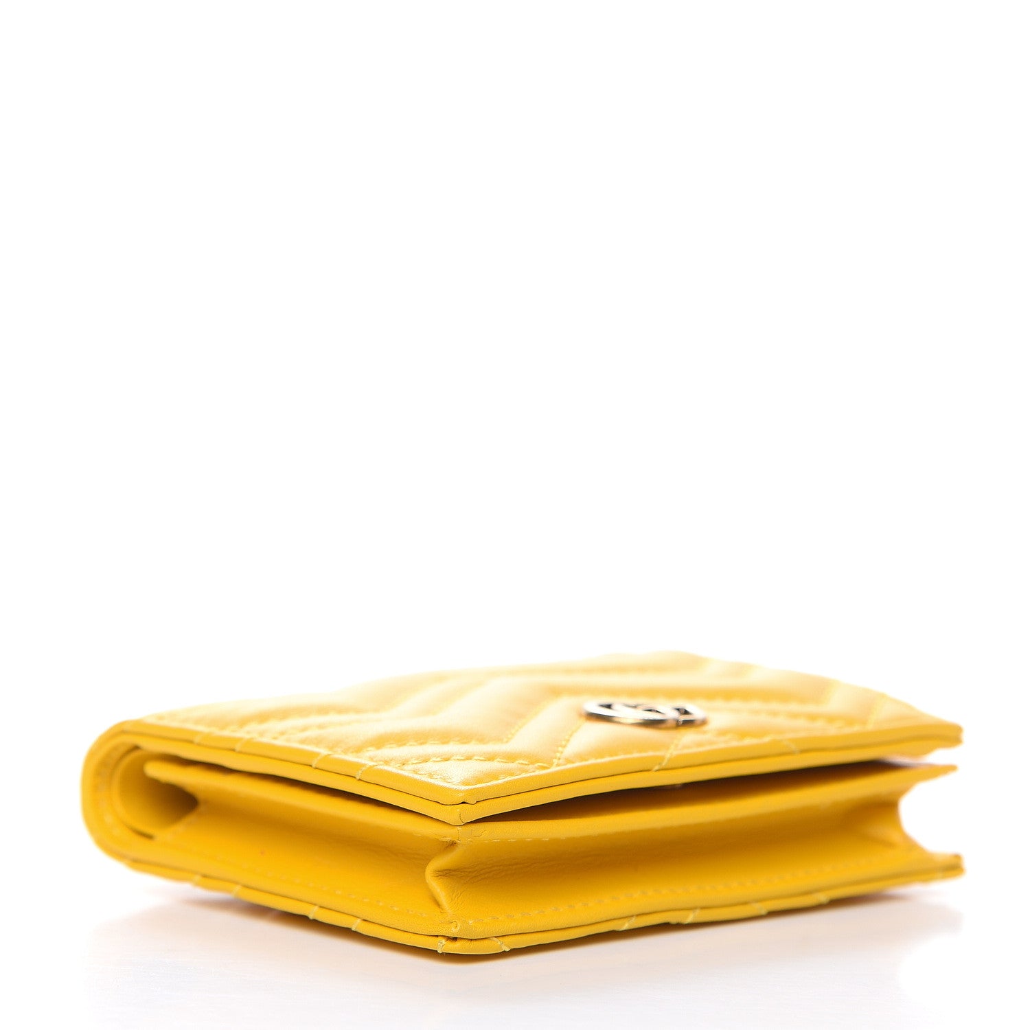 Gucci Calfskin Matelasse GG Marmont Card Case Stone Topaz 4 of 8