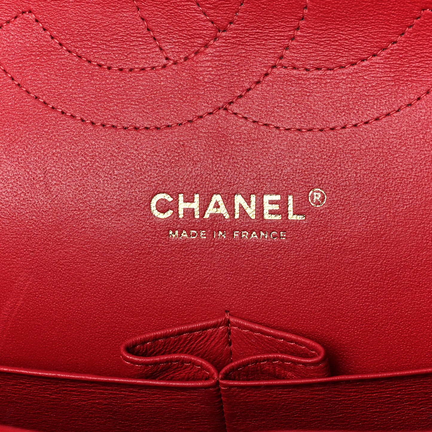 Caviar Chevron Quilted Jumbo Double Flap Dark Red