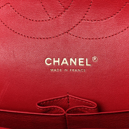 Chanel Caviar Chevron Quilted Jumbo Double Flap Dark Red 6 of 14