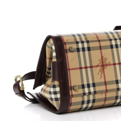 Burberry Haymarket Check Satchel Dark Tan 9 of 13