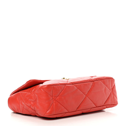 Chanel Goatskin Quilted Large Chanel 19 Flap Red 4 of 12