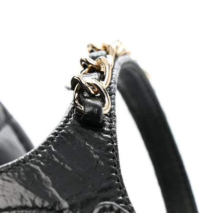 Chanel Crumpled Calfskin Chain Sandals 38 Black 9 of 12
