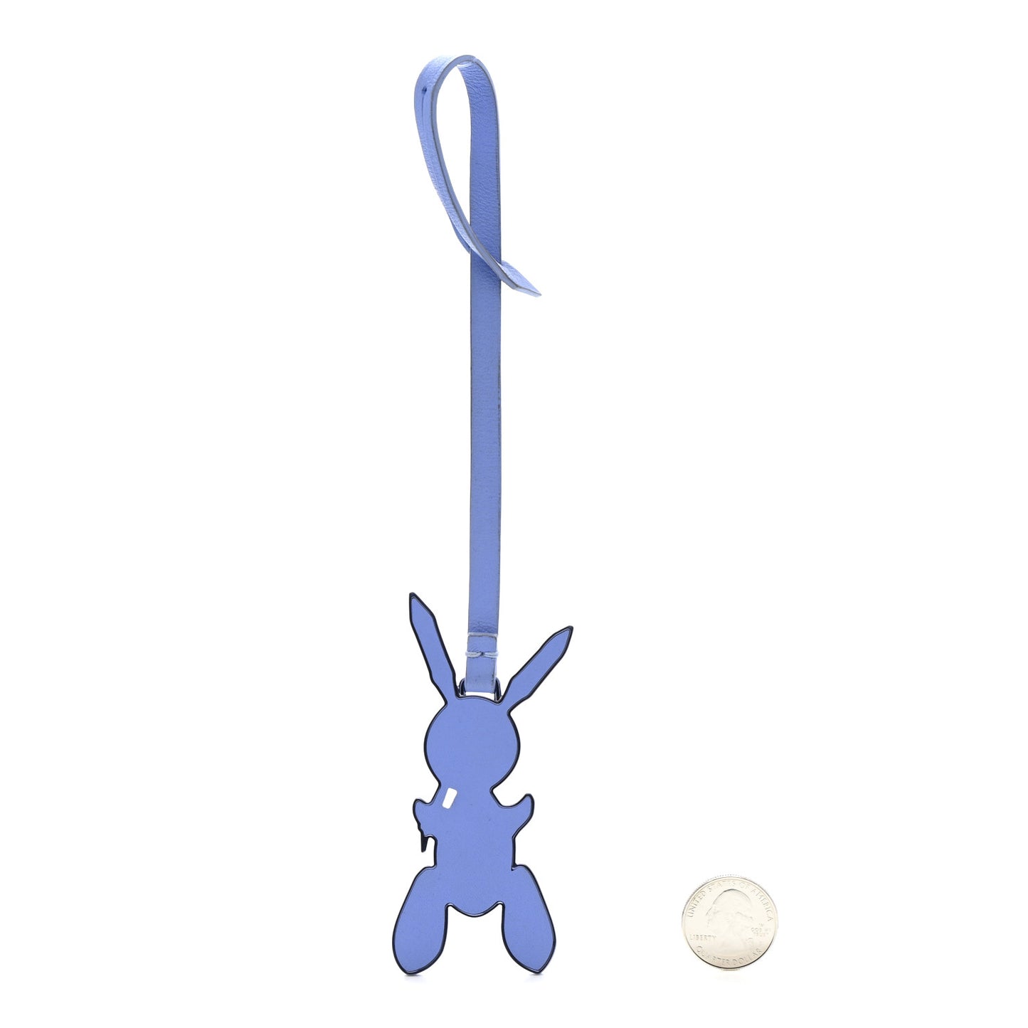 Calfskin Jeff Koons Masters LV Rabbit Bag Charm Blue