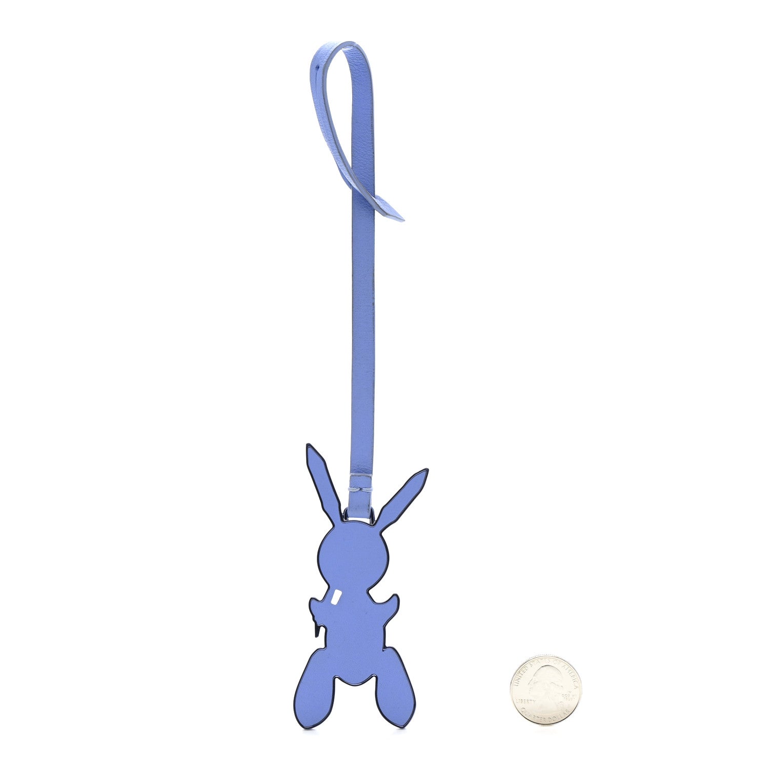 Louis Vuitton Calfskin Jeff Koons Masters LV Rabbit Bag Charm Blue 2 of 3