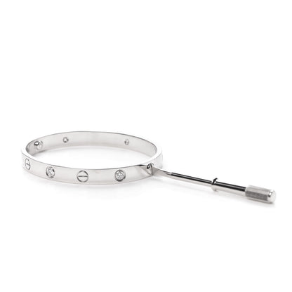 Cartier 18K White Gold 6 Diamond LOVE Bracelet 16 4 of 6