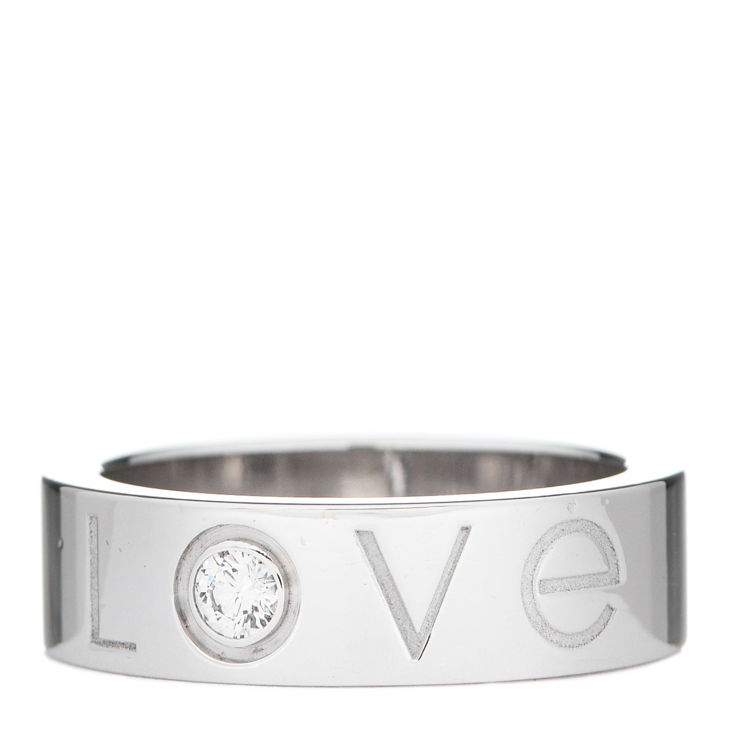 18K White Gold Diamond 5.5mm Christmas LOVE Ring 50 5.5