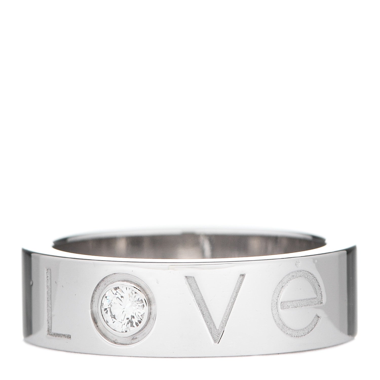 Cartier 18K White Gold Diamond 5.5mm Christmas LOVE Ring 50 5.5 1 of 5