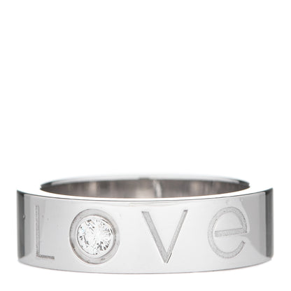 Cartier 18K White Gold Diamond 5.5mm Christmas LOVE Ring 50 5.5 1 of 5