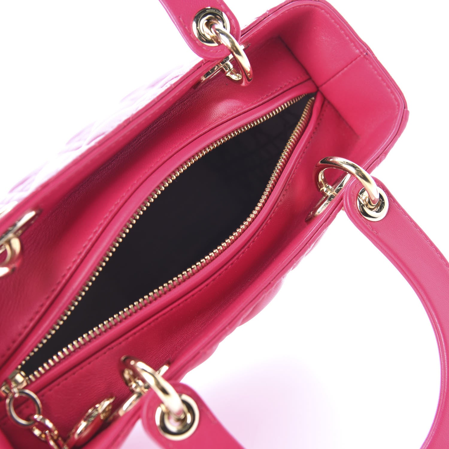 Christian Dior Lambskin Cannage Medium Lady Dior Pink 5 of 10