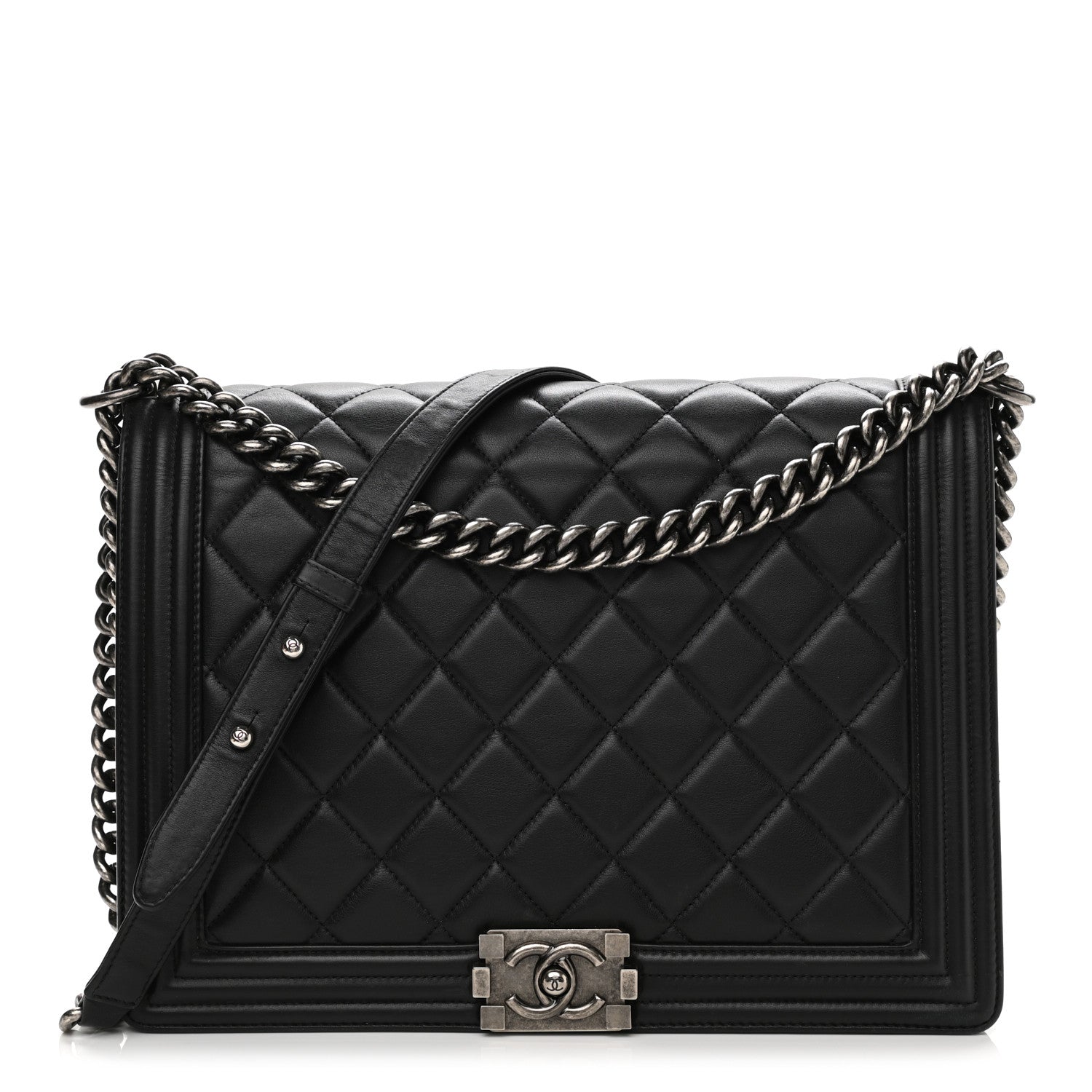 Chanel Calfskin Quilted Large Boy Flap Black 1 of 13
