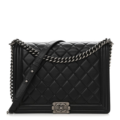 Chanel Calfskin Quilted Large Boy Flap Black 1 of 13