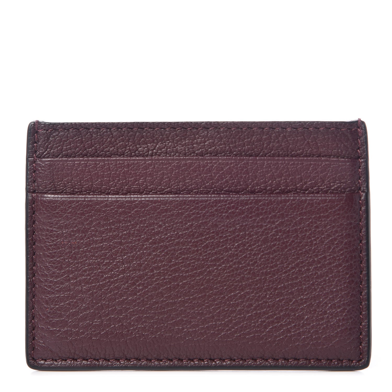 Valentino Garavani Pebbled Calfskin Rockstud Card Holder Wine 1 of 8