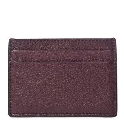 Valentino Garavani Pebbled Calfskin Rockstud Card Holder Wine 1 of 8