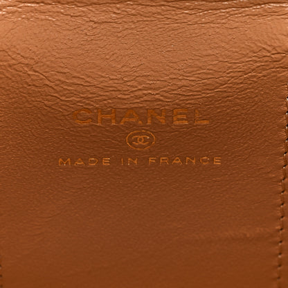 Chanel Lambskin Quilted Top Handle Mini Vanity Case With Chain Beige 6 of 10