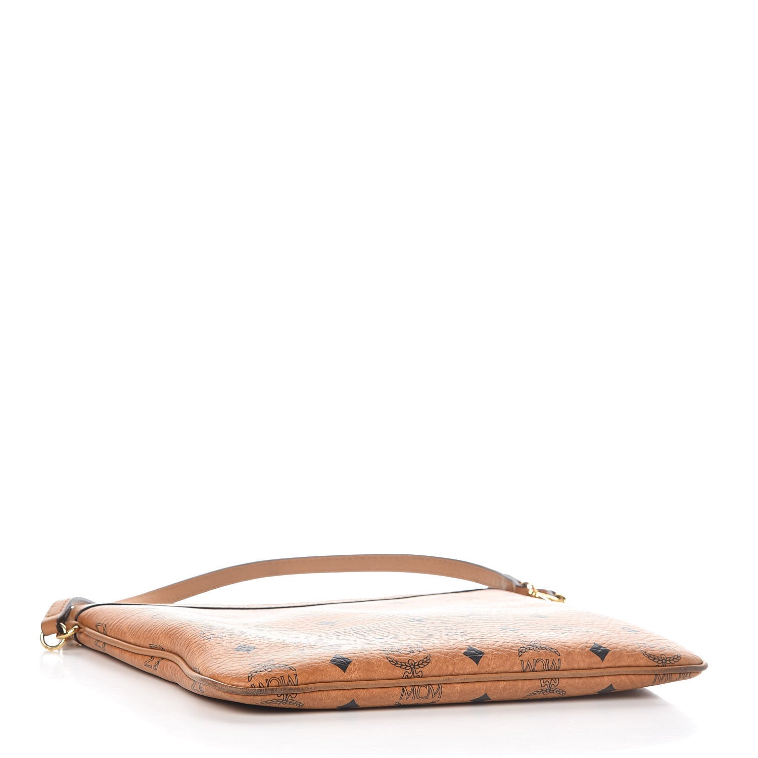 MCM Visetos Liz Shopper Tote Pouch Cognac 4 of 12