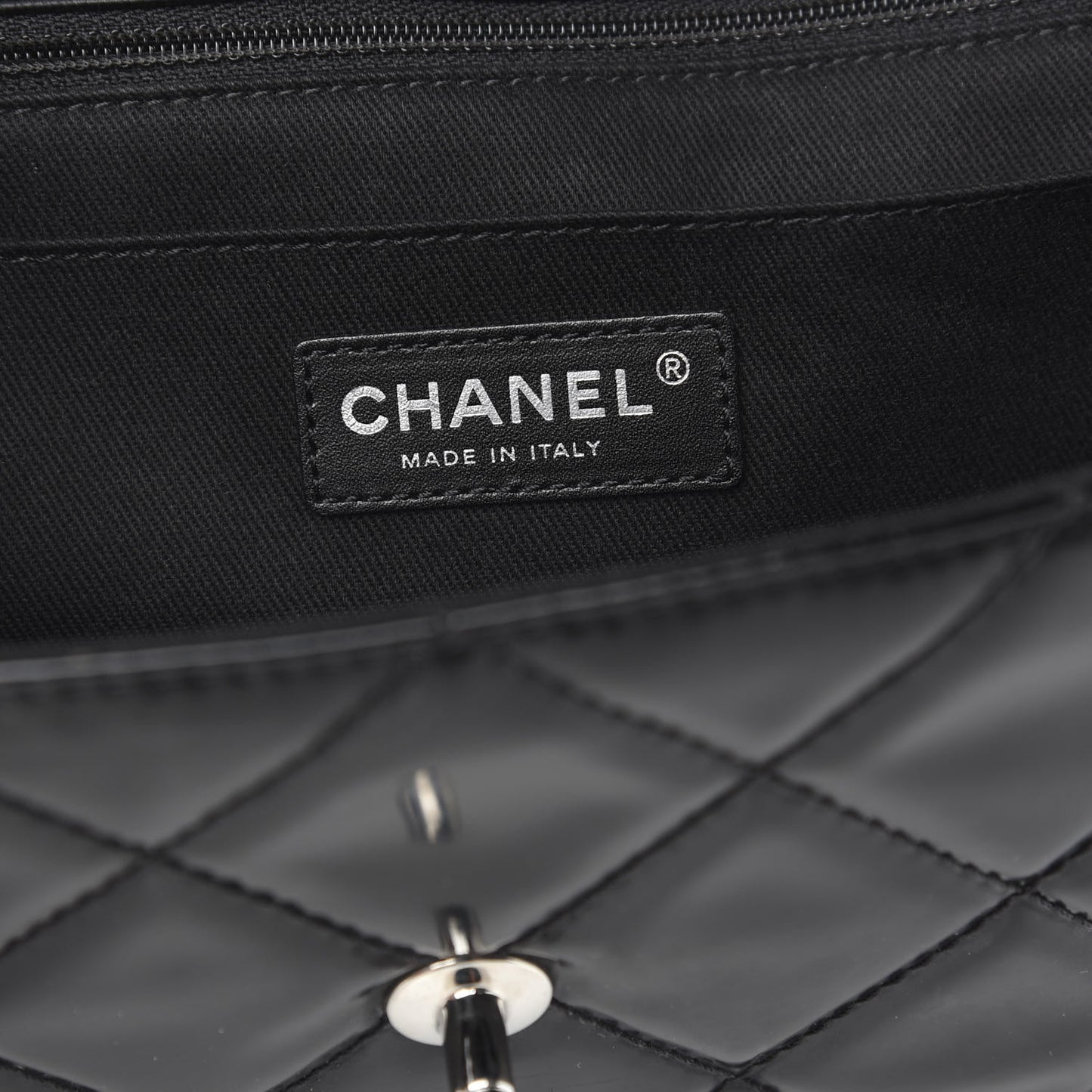 Vinyl Quilted In the Business Flap Bag Black