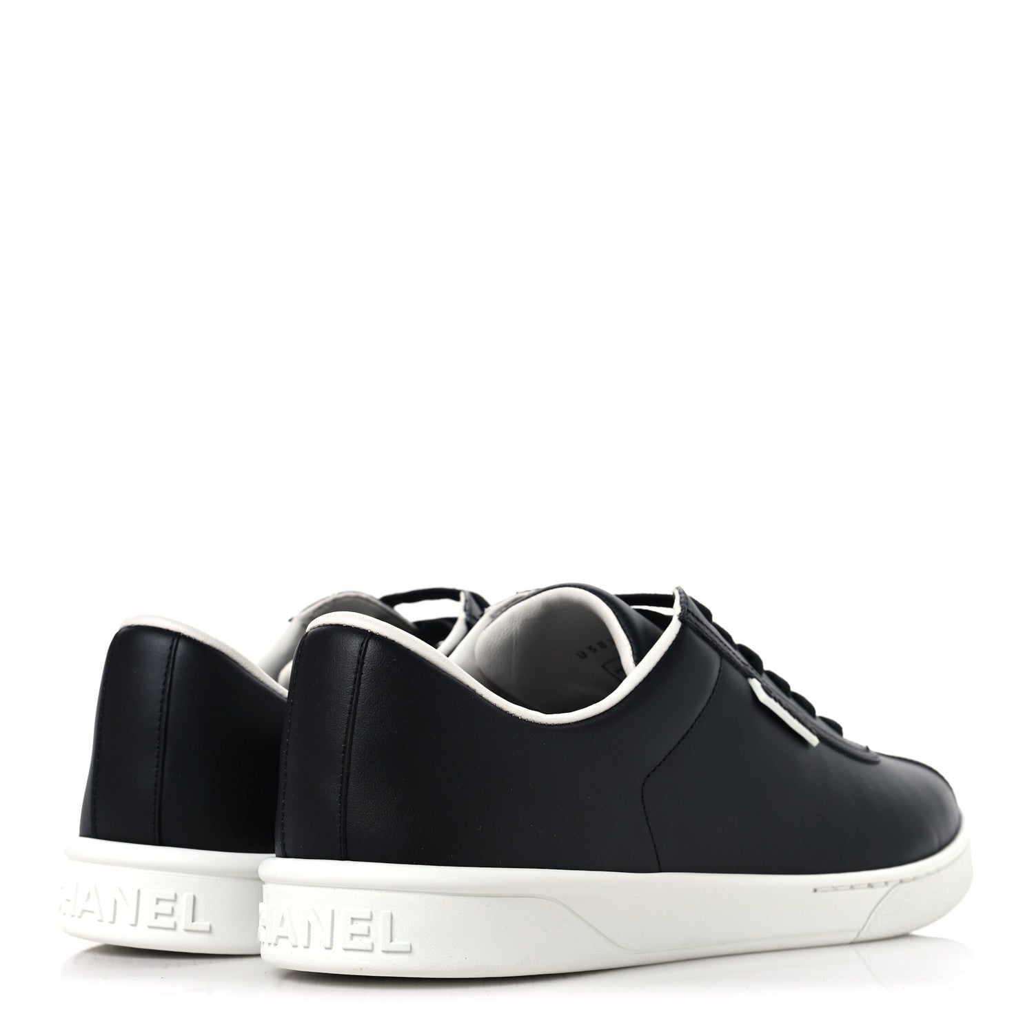 Chanel Calfskin CC Mens Uniform Sneakers 43 Black 5 of 8