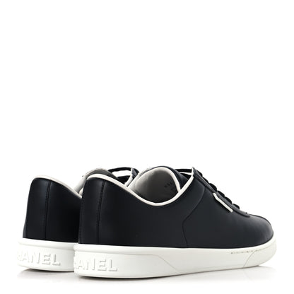 Chanel Calfskin CC Mens Uniform Sneakers 43 Black 5 of 8