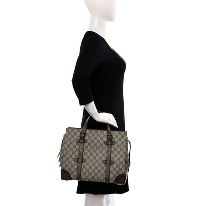 Gucci GG Supreme Monogram Textured Dollar Calfskin Small Detail Tote Beige Ebony New Acero 2 of 9