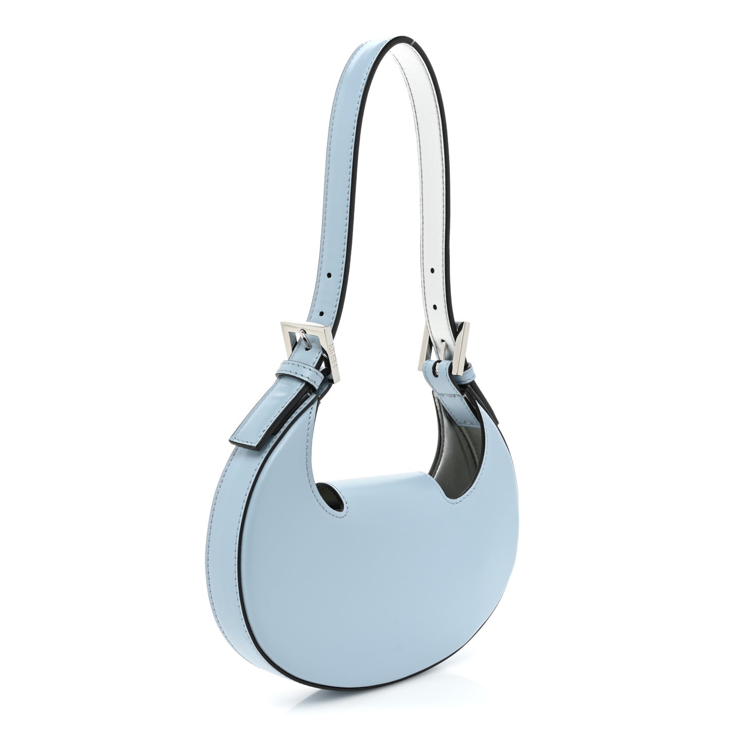Vitello King Mini Cookie Hobo Bag Azzurro Baby