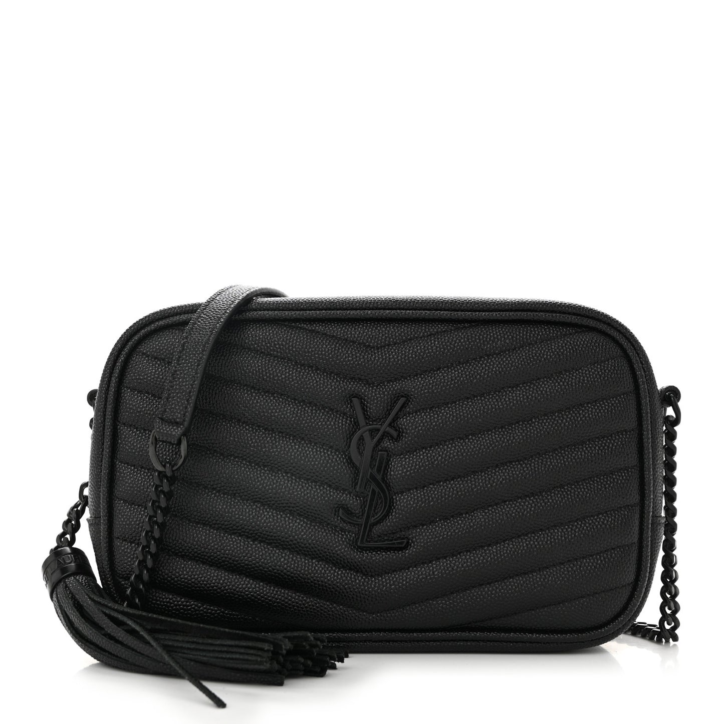 Grain De Poudre Matelasse Monochrome Monogram Mini Lou Camera Bag Black