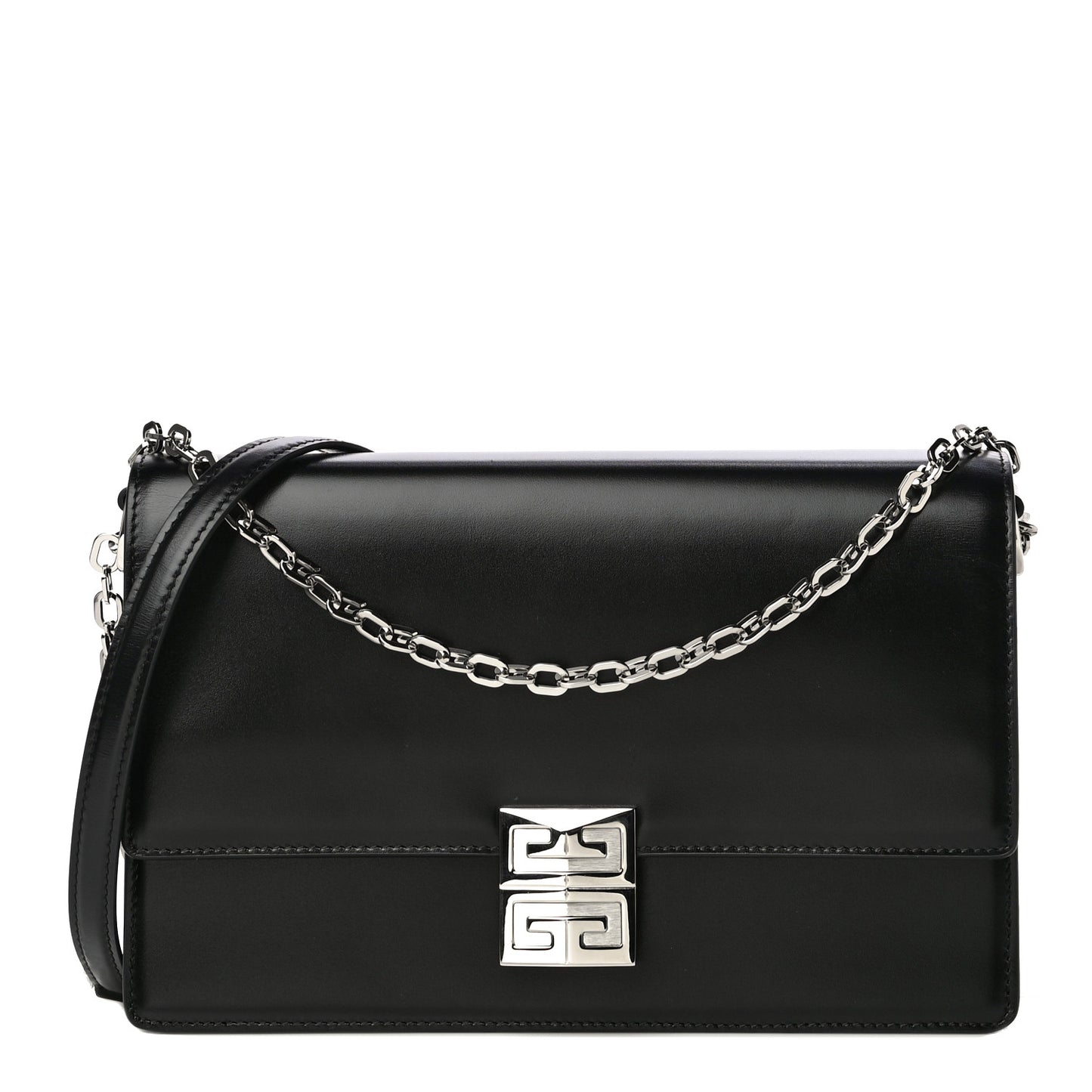 Calfskin Medium 4G Chain Shoulder Bag Black