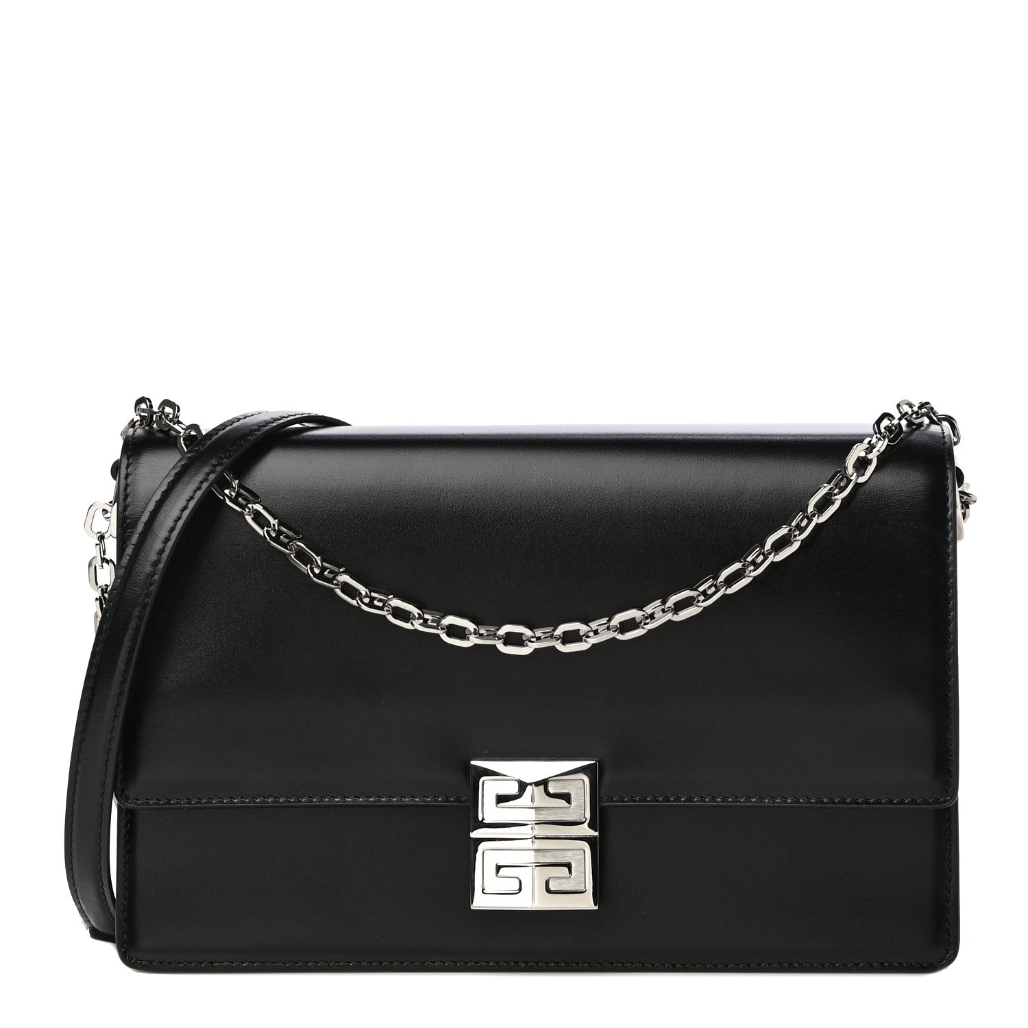 Givenchy Calfskin Medium 4G Chain Shoulder Bag Black 1 of 12