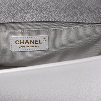 Chanel Caviar Quilted Medium Boy Flap Grey 6 of 10