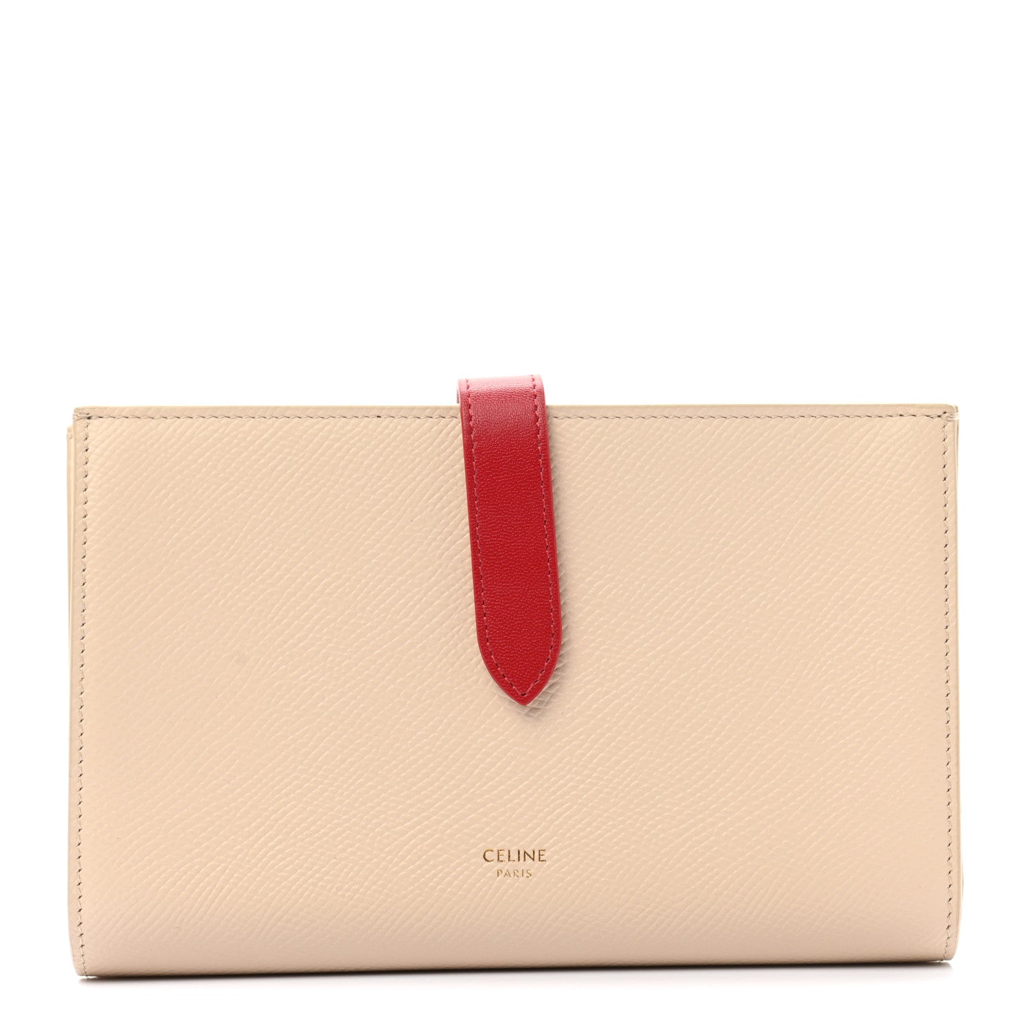 Celine Grained Calfskin Large Multifunction Strap Wallet Powder Red 1 of 8