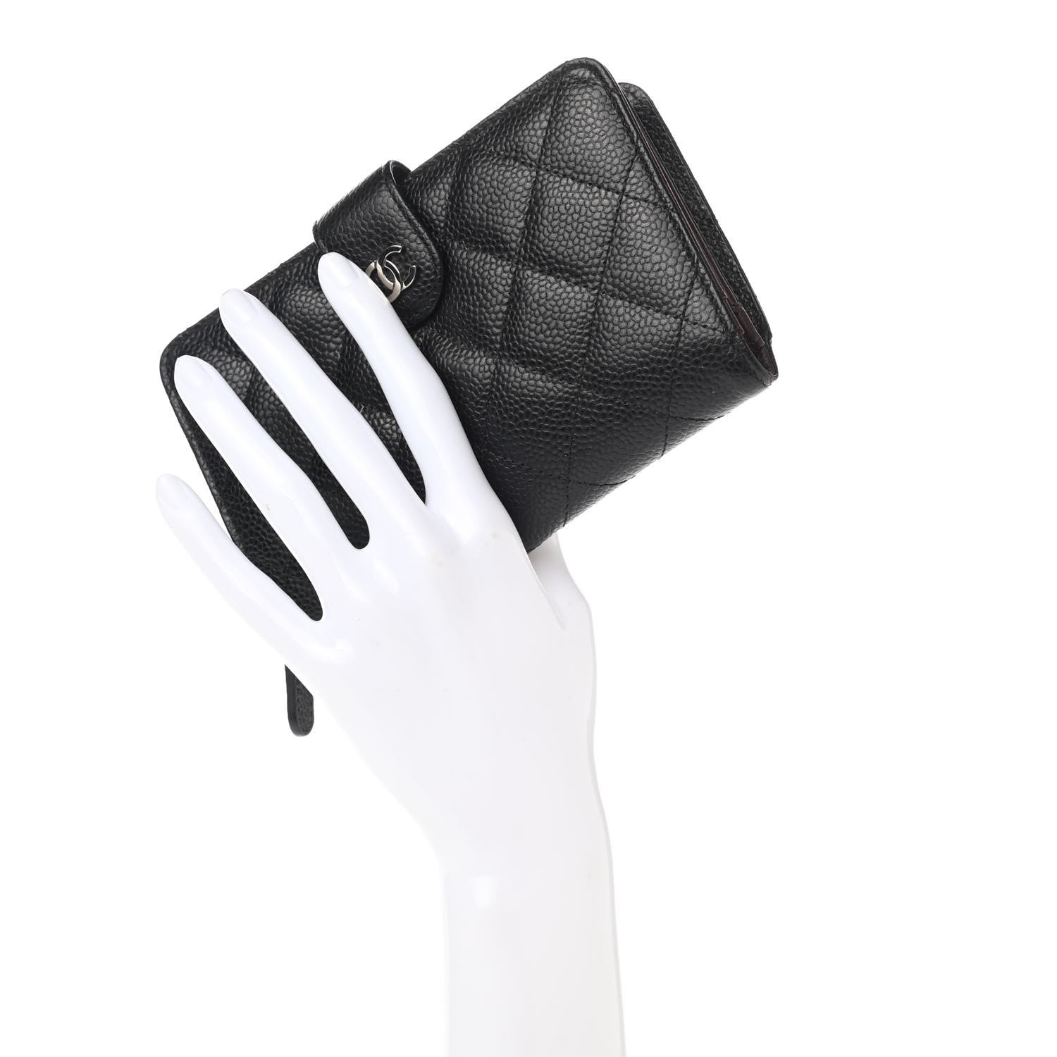 Chanel Caviar Quilted CC French Wallet Black 2 of 8