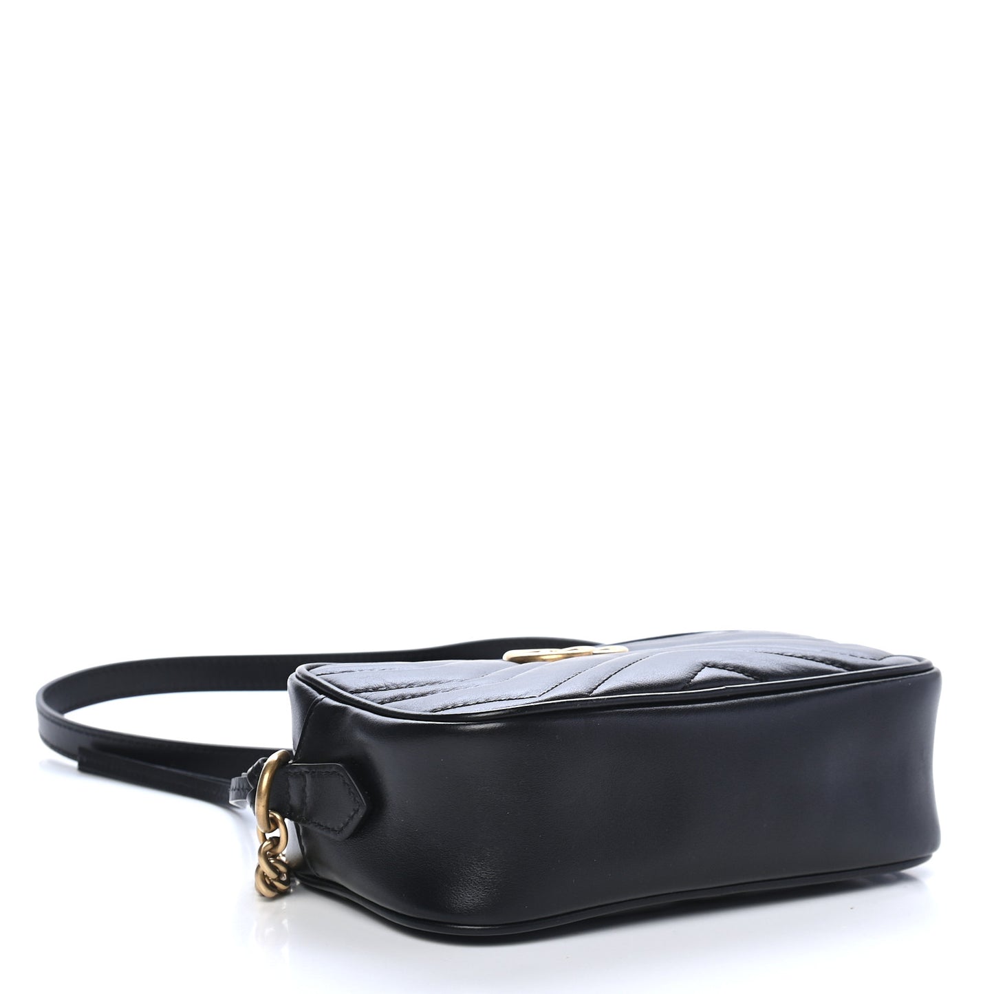 Calfskin Matelasse Mini GG Marmont Chain Shoulder Bag Black