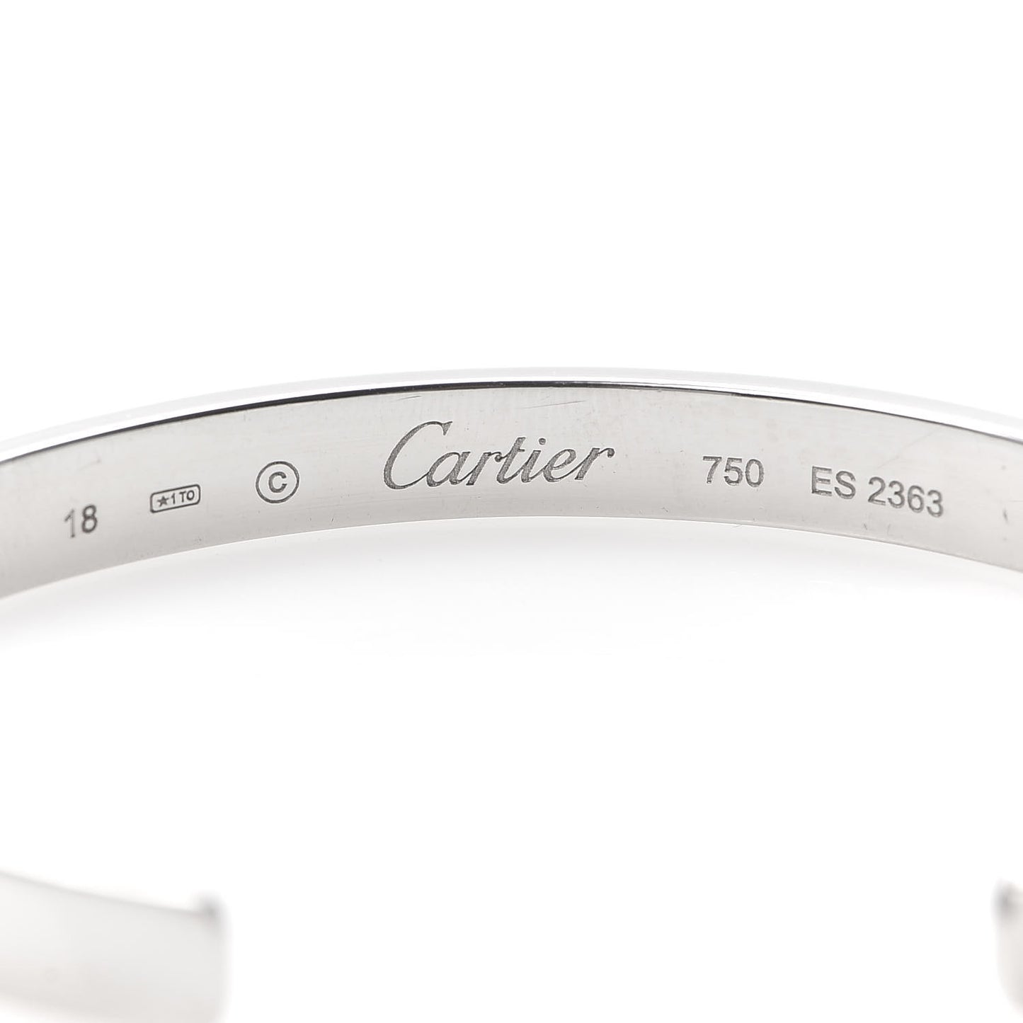 18K White Gold LOVE Cuff Bracelet 18