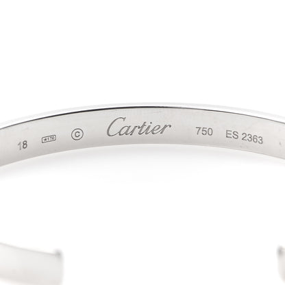 Cartier 18K White Gold LOVE Cuff Bracelet 18 4 of 4