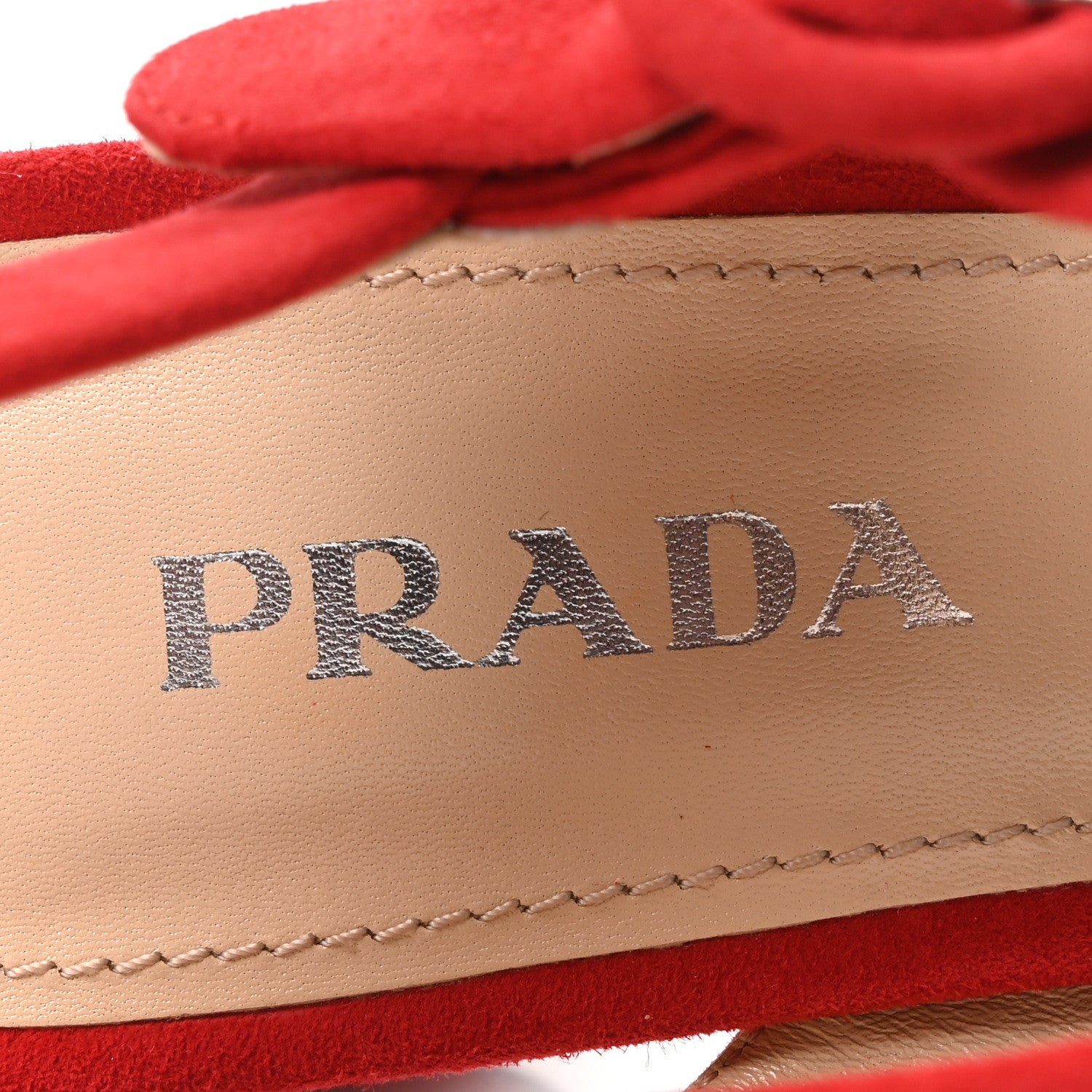 Prada Camoscio Crisscross Platform 25/85mm Sandals 37.5 Red 8 of 10