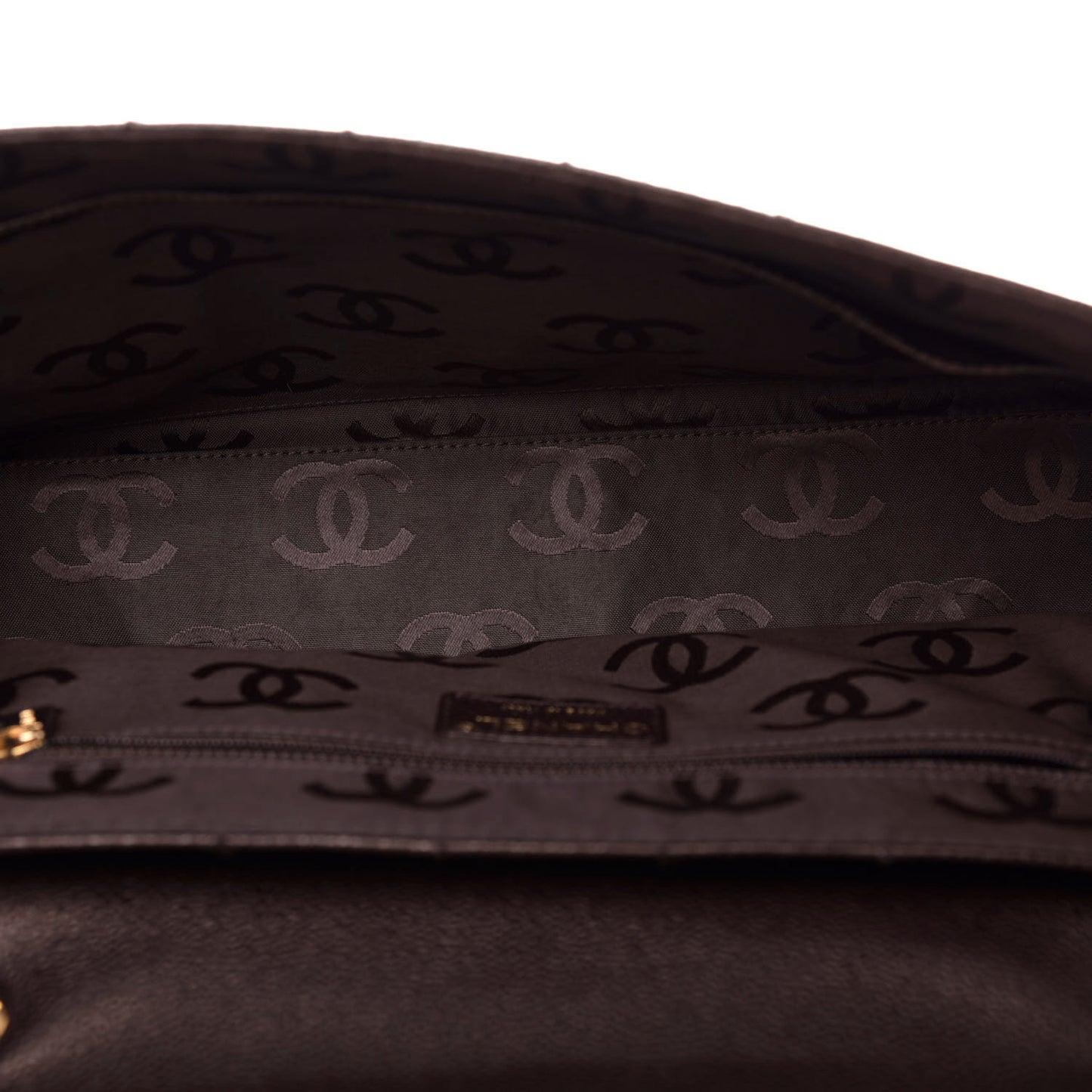 Caviar Square Stitched Medium Flap Brown