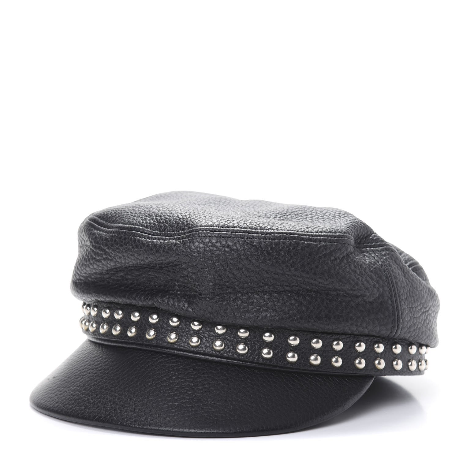 Gucci Calfskin Studded Cellarius Hat XS Black 1 of 6