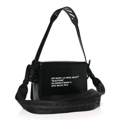 Off-White Calfskin Fringe Binder Clip Bag Black White 3 of 9