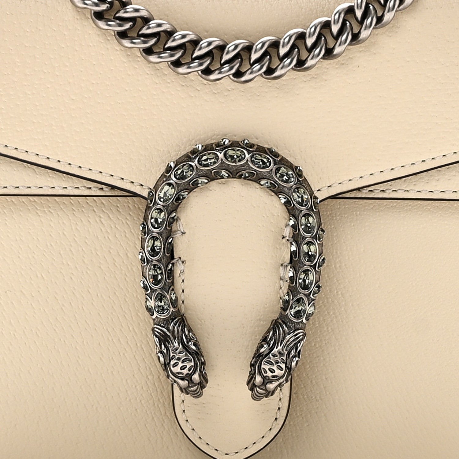 Gucci Textured Calfskin Crystal Mini Dionysus Shoulder Bag Mystic White Mystic White 9 of 13