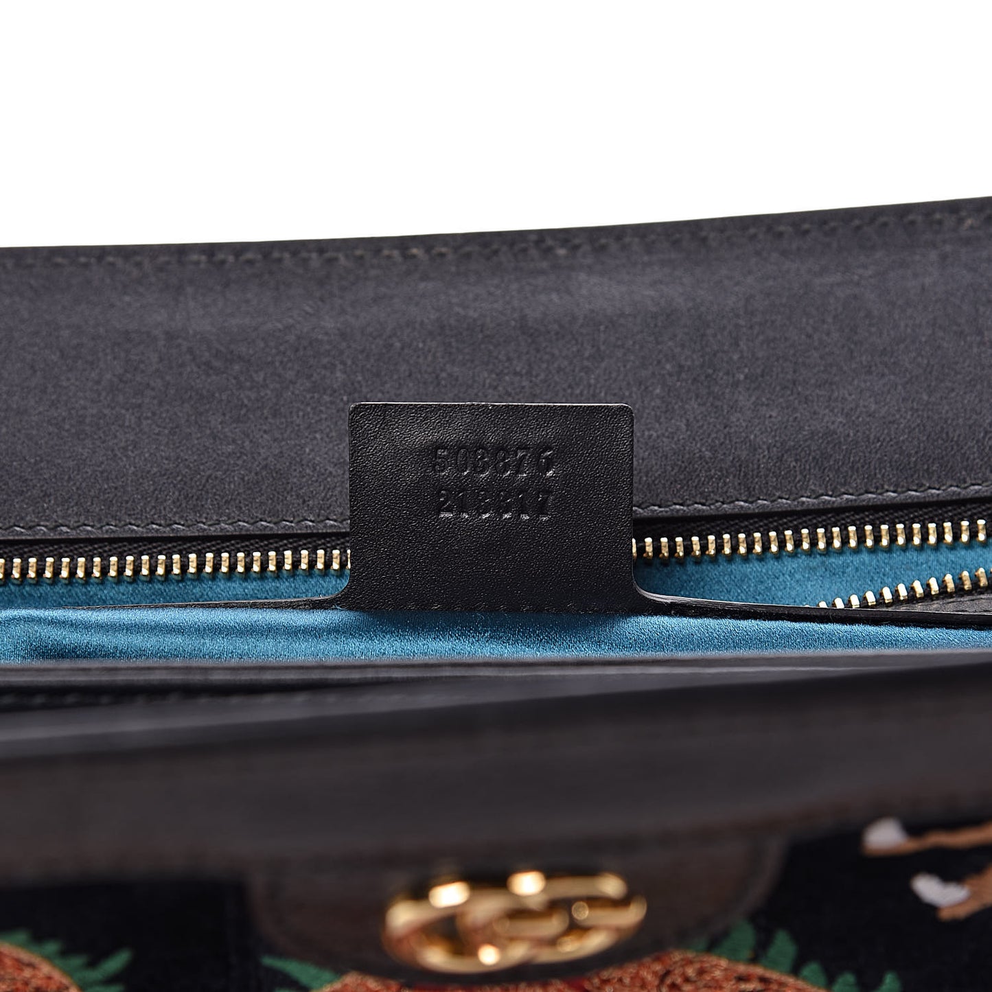 Suede Patent Web Dragon Embroidered Medium Ophidia Chain Shoulder Bag Blue Multicolor Black
