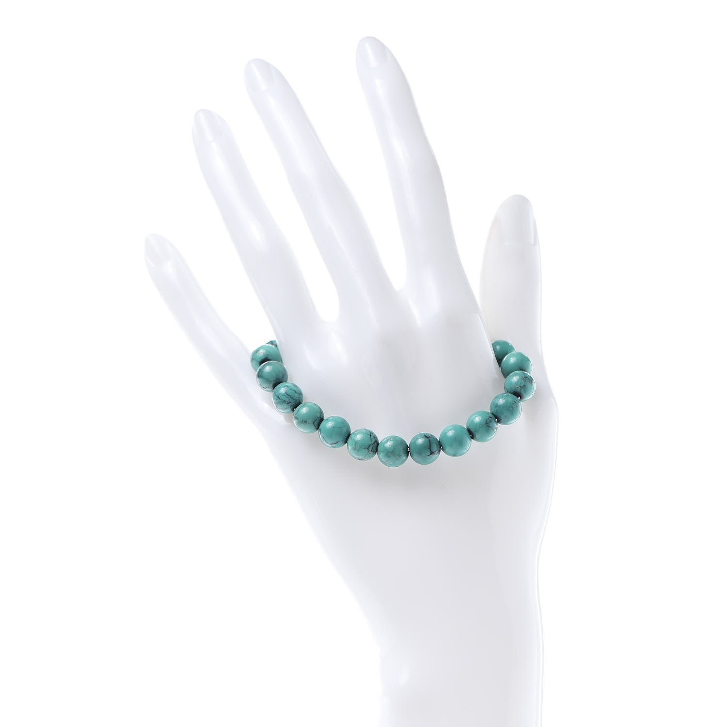 David Yurman Sterling Silver Turquoise 8mm Spiritual Beads Adjustable Bracelet 2 of 4