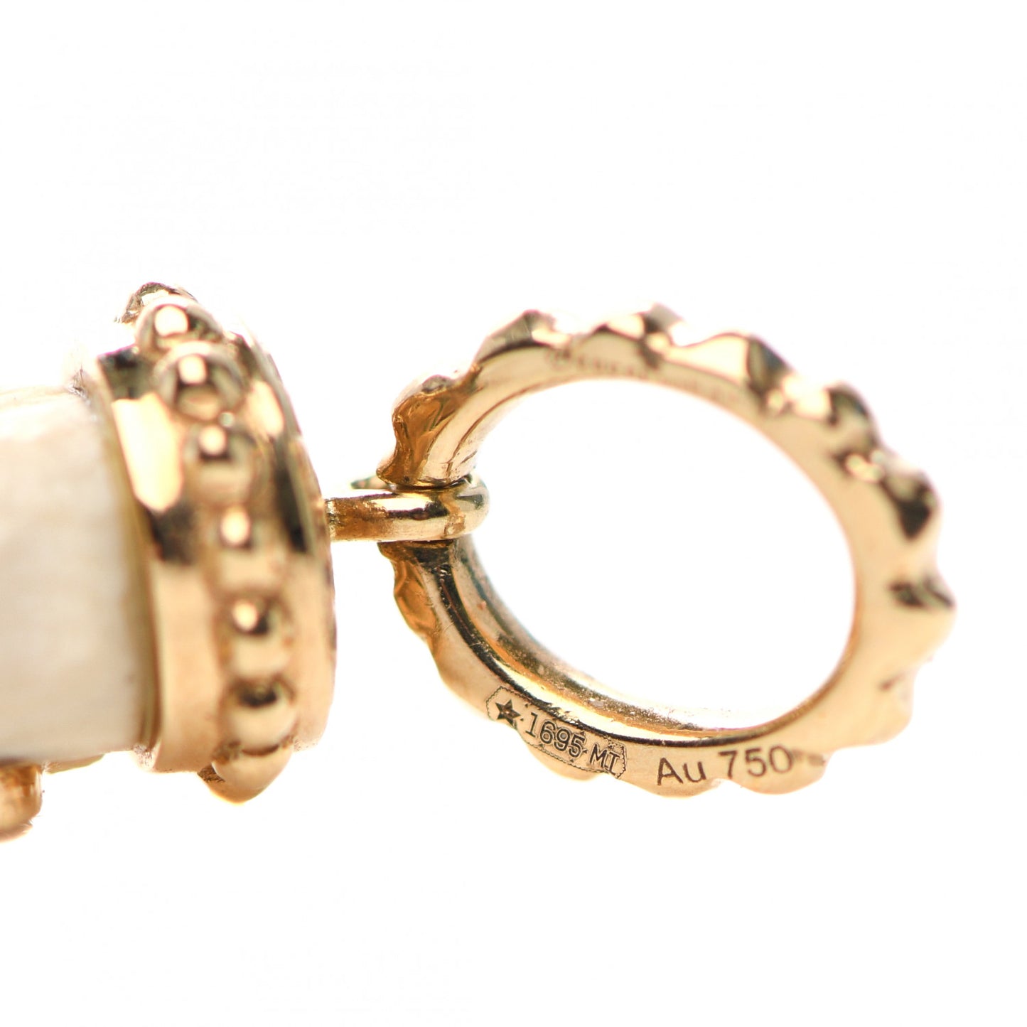 18K Yellow Gold Bone Tooth Charm