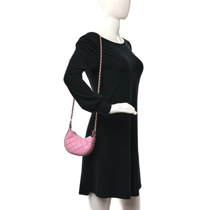 Chanel Lambskin Quilted Mini Chain Around Hobo Pink 2 of 10