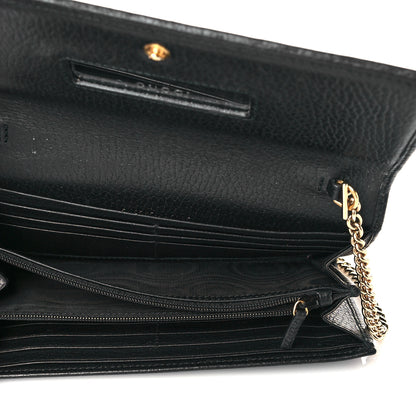 Gucci Calfskin Petite GG Marmont Wallet Chain Bag Black 5 of 10