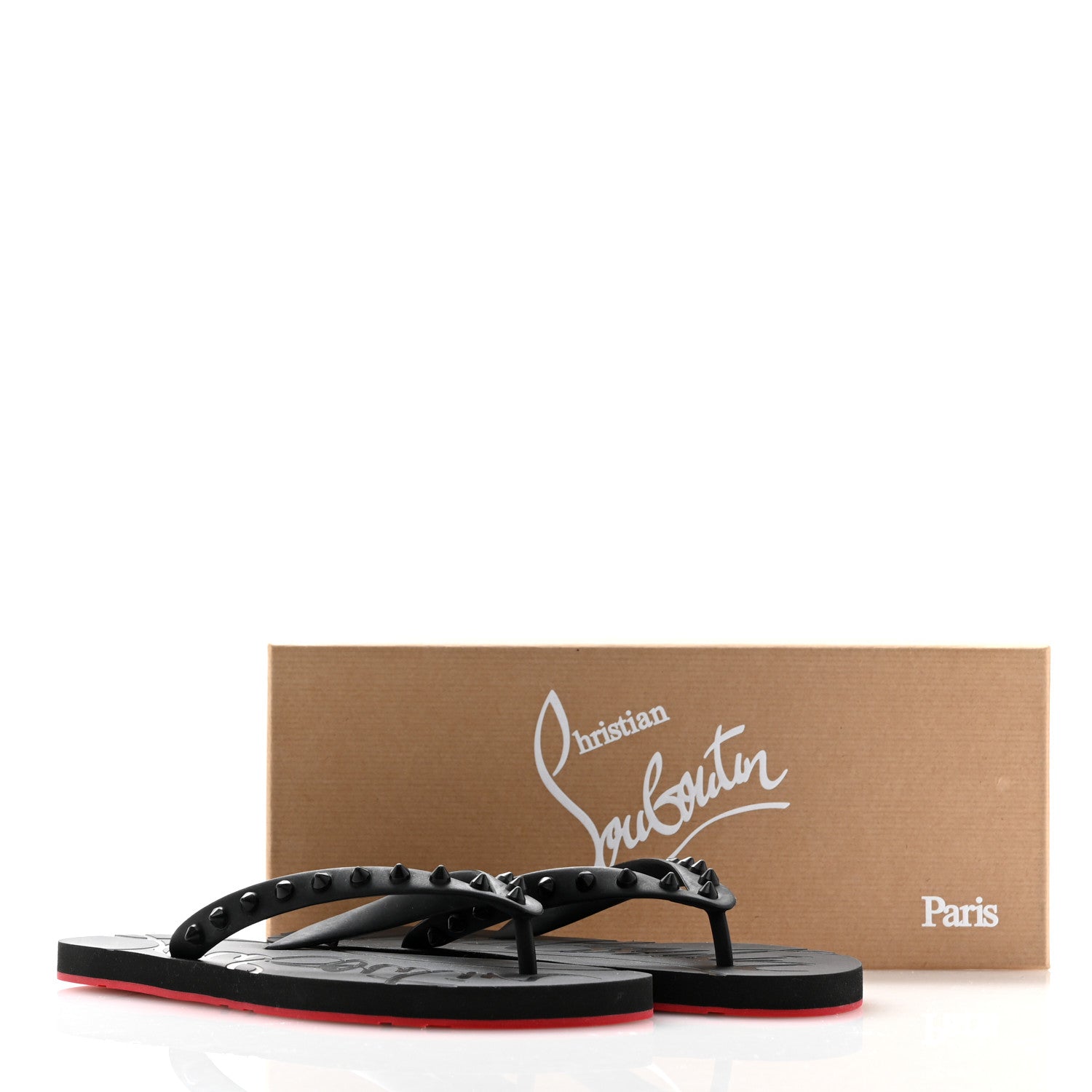 Christian Louboutin Rubber Spike Loubi Donna Flip Flop 38 Black 8 of 8