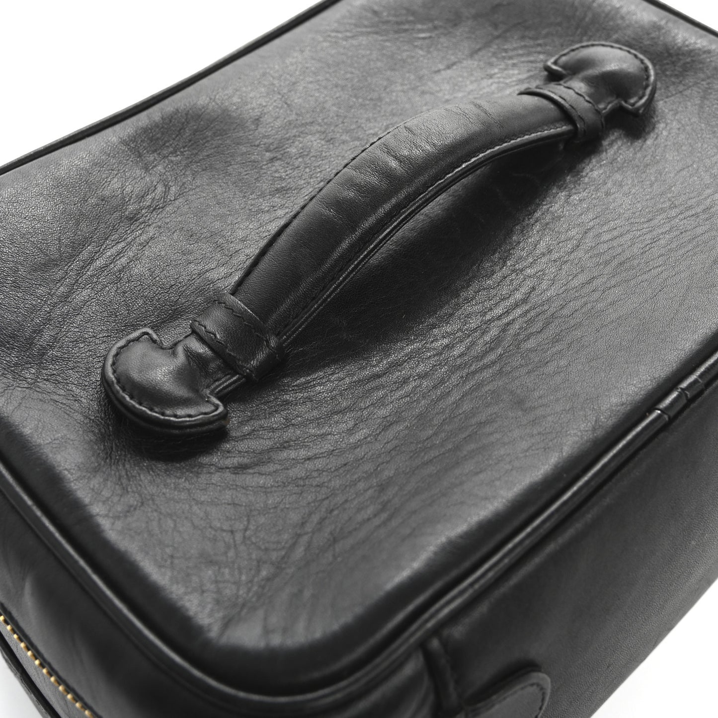 Lambskin Vanity Cosmetic Case Black