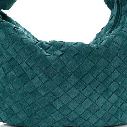 Bottega Veneta Suede Intrecciato Teen Jodie Hobo Petroleum Blue 8 of 10