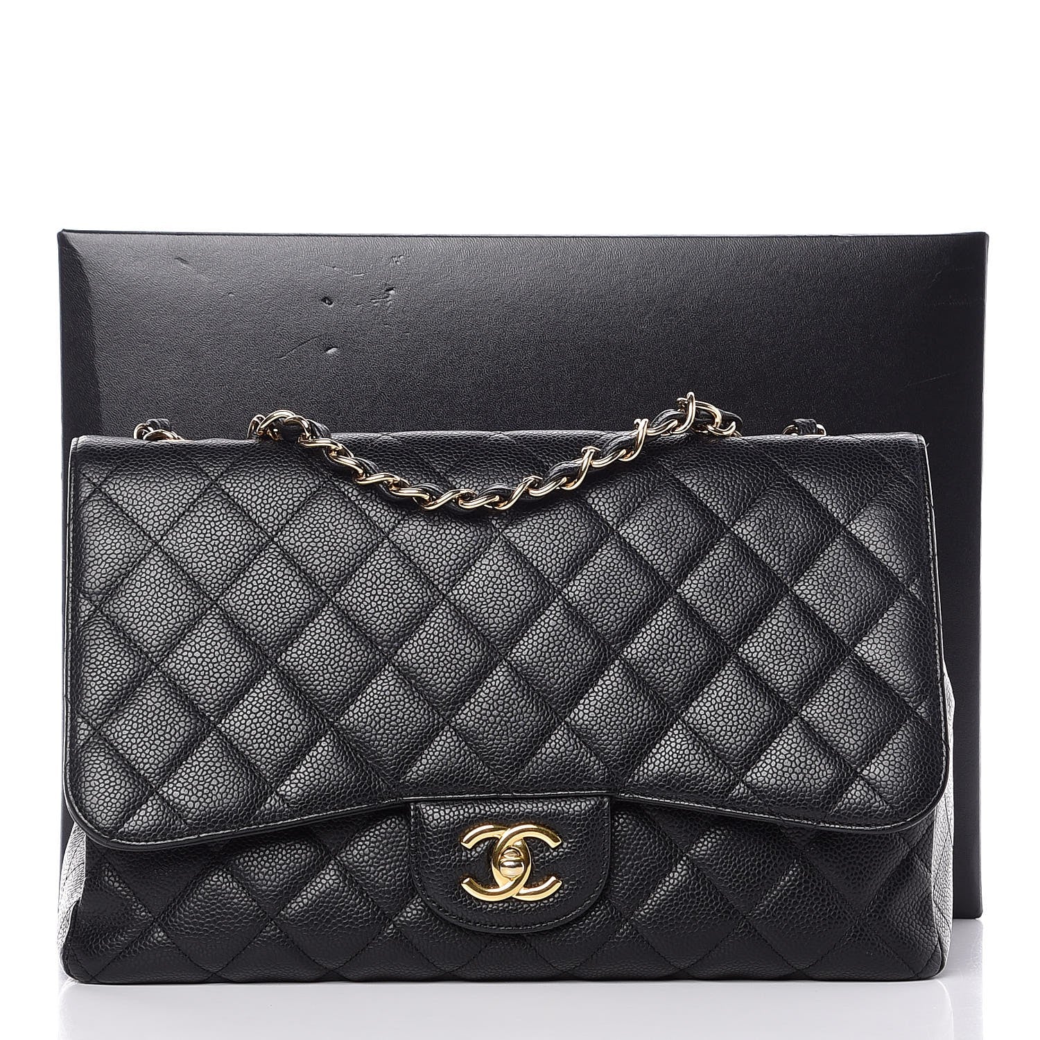Chanel Caviar Quilted Jumbo Single Flap Black 9 of 9