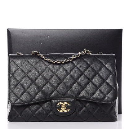 Chanel Caviar Quilted Jumbo Single Flap Black 9 of 9