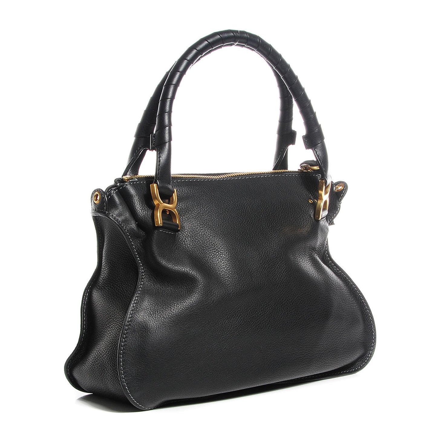 Calfskin Medium Marcie Satchel Black